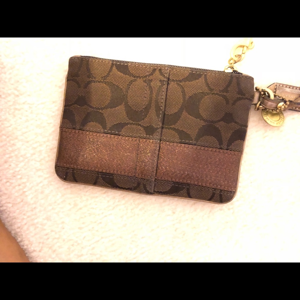 Coach wristlet brown